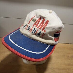 I AM CANADIAN Hat Snapback Baseball Vintage Cap Dad Trucker stripes